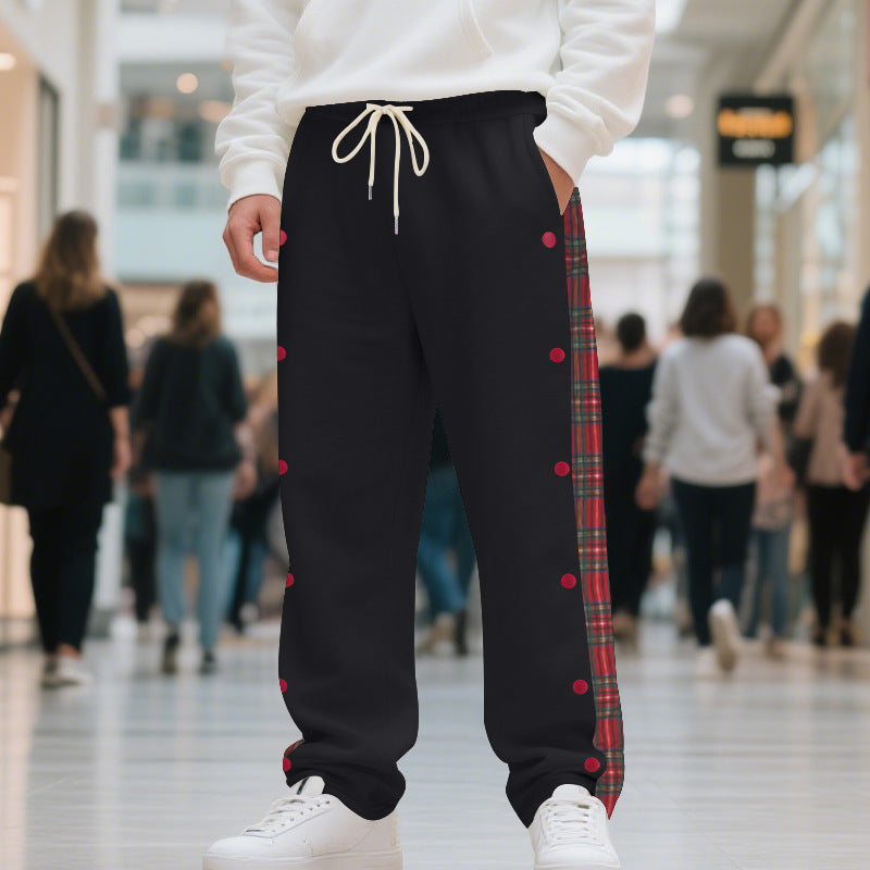 Herren geschnittene Jogginghose mit asymmetrischem Design und Knopfdetails Echoarchiv