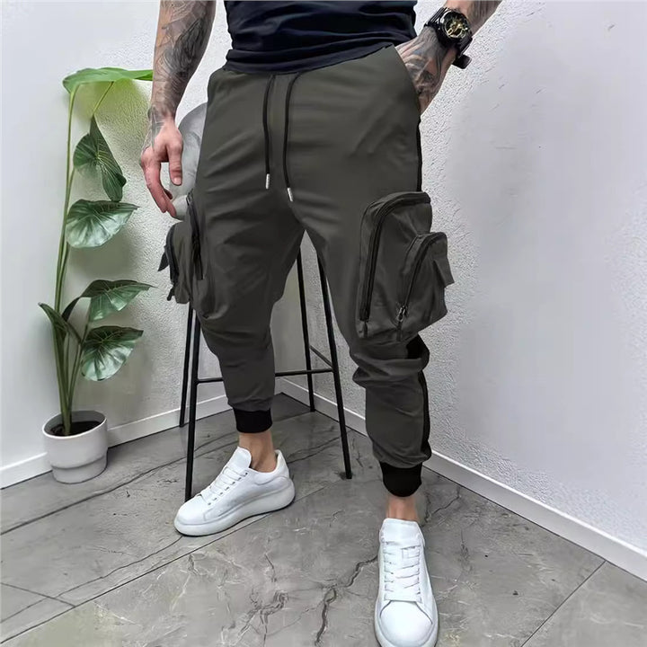 Herren Cargo-Jogginghose mit multifunktionalen Reißverschlusstaschen und elastischem Bund Echoarchiv