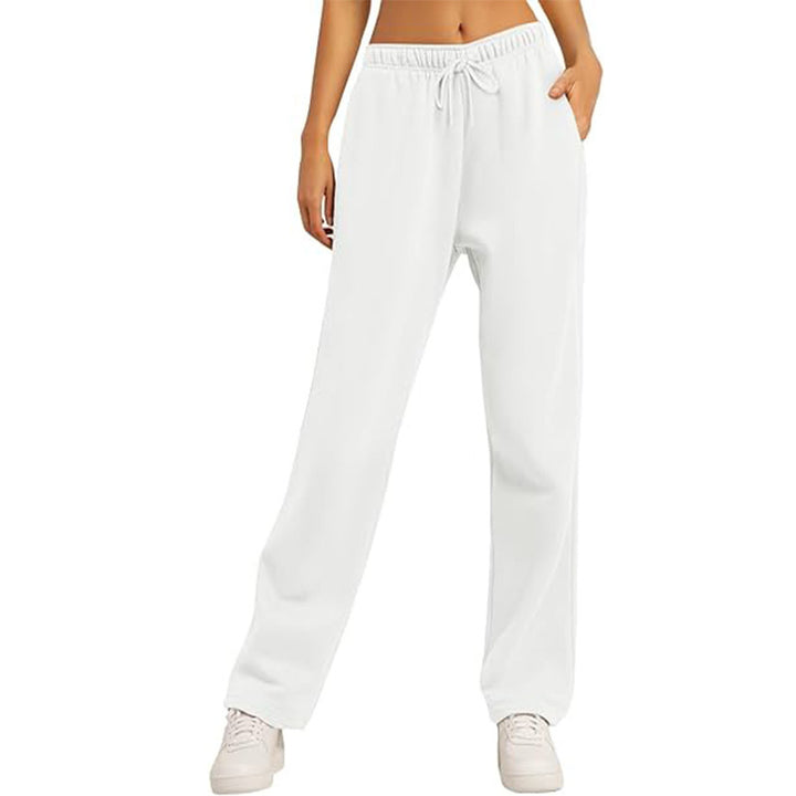 Damen nan hochwertige Relax-Hose mit hoher Taille, geradem Bein und integrierten Eingrifftaschen Echo Archiv