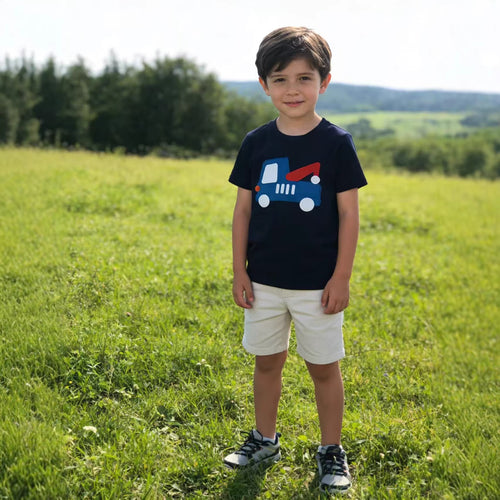 Jungen T-Shirt mit robustem Pionierfahrzeug-Applikation Echo Archiv