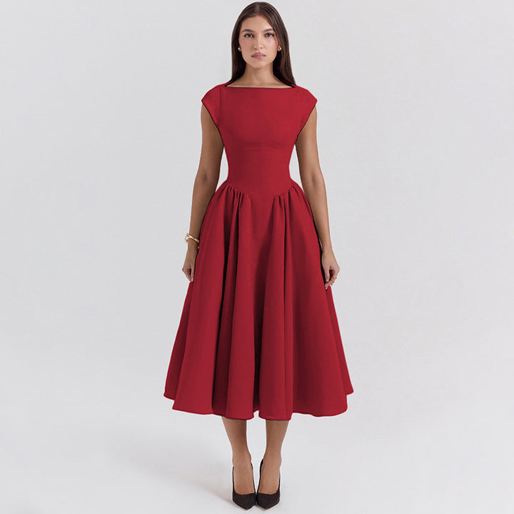 Damen Midi-Kleid mit elegantem A-Linien-Schnitt und raffinierten Falten Echo Archiv