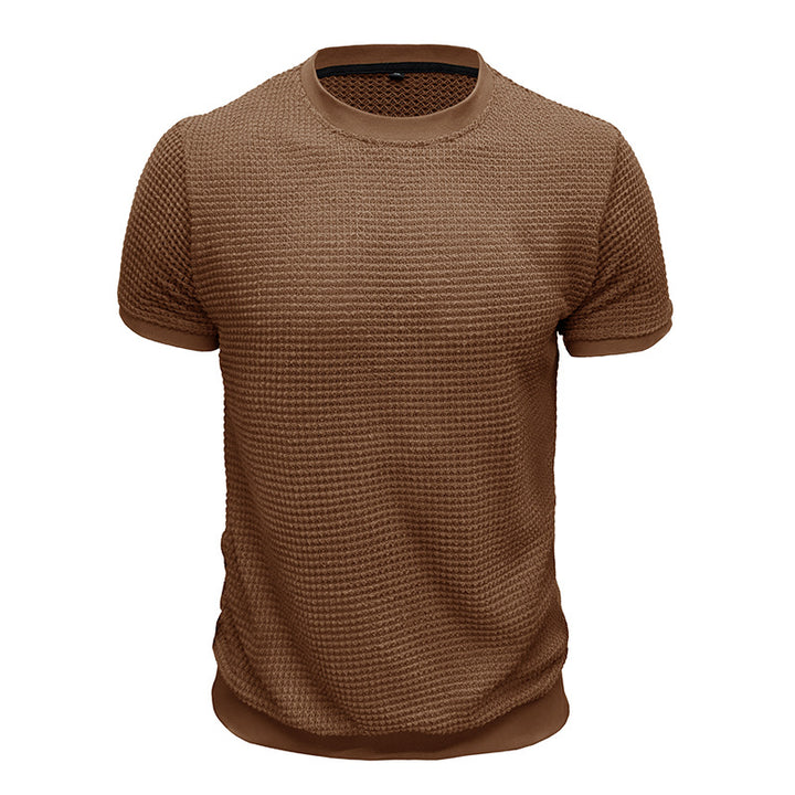 Herren Rundhalsshirt aus strukturiertem Material mit atmungsaktiven Eigenschaften Echoarchiv