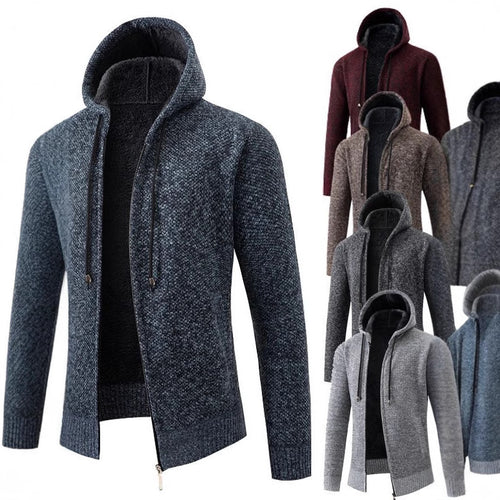 Herren kuschelige Fleecejacke mit Kapuze Echoarchiv