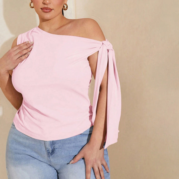 Damen asymmetrisches Top mit bindbarem Design Echo Archiv