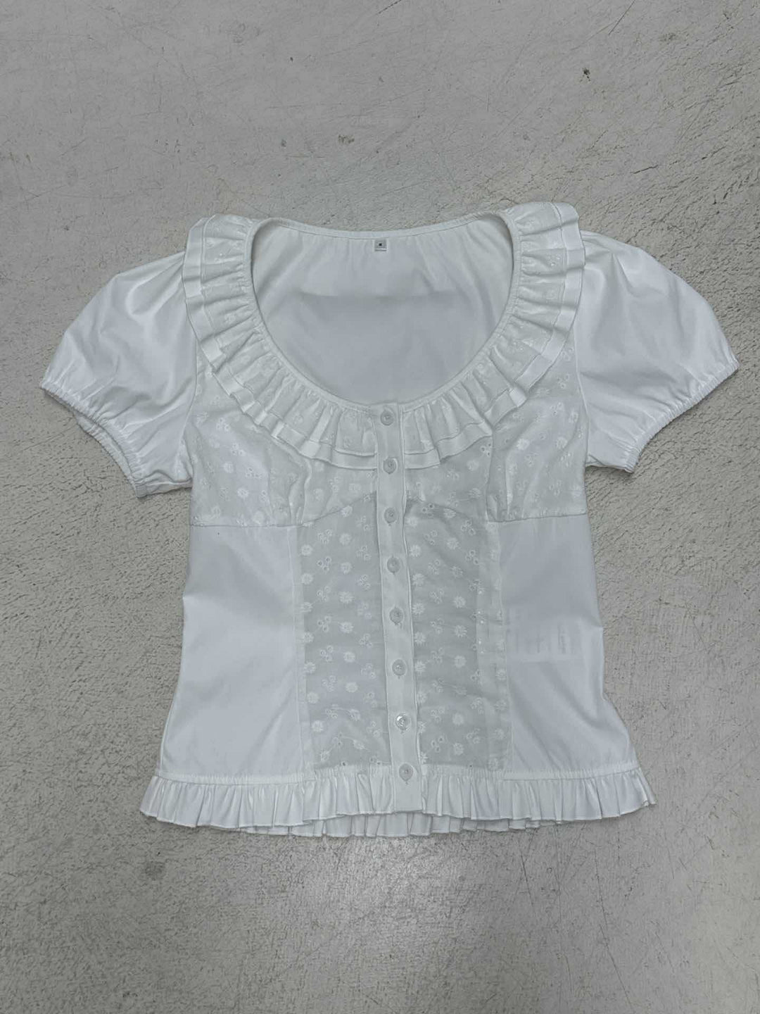 Damen Rüschenshirt mit floralem Design und voluminösen Ärmeln Echo Archiv
