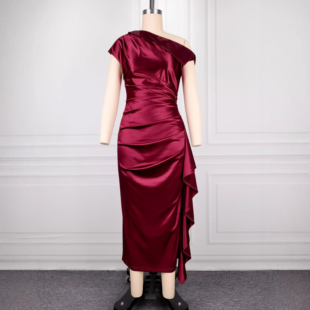 Damen figurbetontes Wickelkleid mit asymmetrischem Rüschen-Saum Echo Archiv