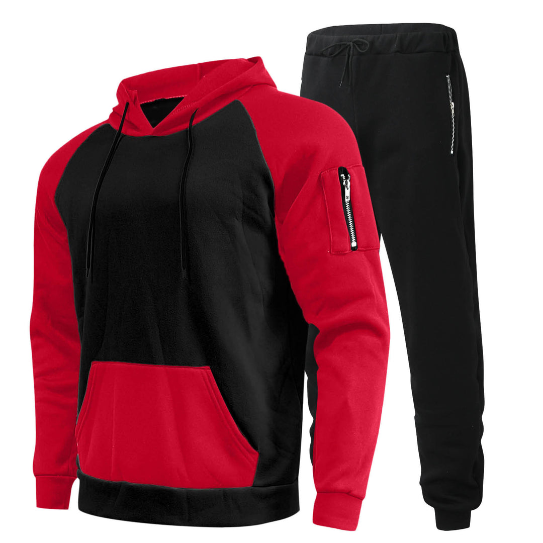 Herren Sportliches Kapuzenpullover- und Jogginghosen-Set mit funktionalen Seitentaschen Echoarchiv