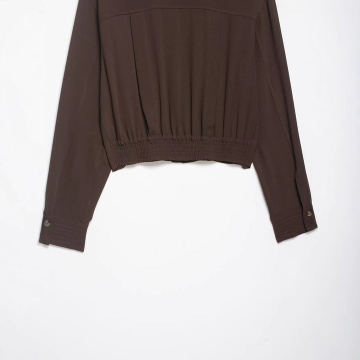 Damen Cropped-Hemdbluse mit dekorativen Epauletten und taillierter Korsettoptik Echoarchiv