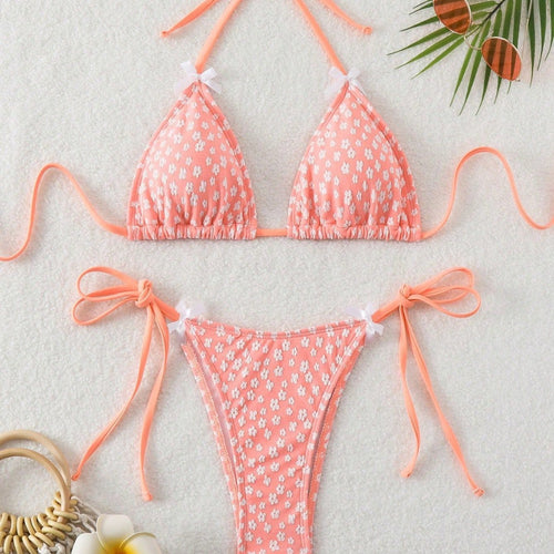 Damen Triangel-Bikini mit zarten Bindebändern Echo Archiv