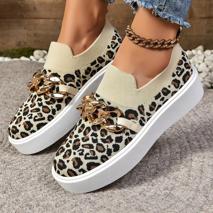 Damen Modische Slip-On Sneakers mit elegantem Ketten-Detail Echo Archiv