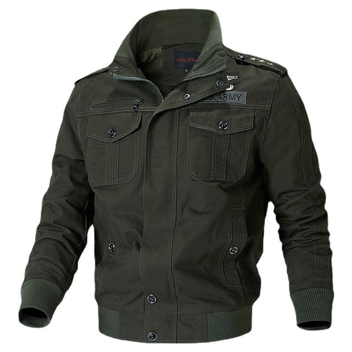 Herren Canvas-Pilotblouson mit Schulterpaspeln, Reißverschlussleiste und Utility-Pattentaschen Echoarchiv