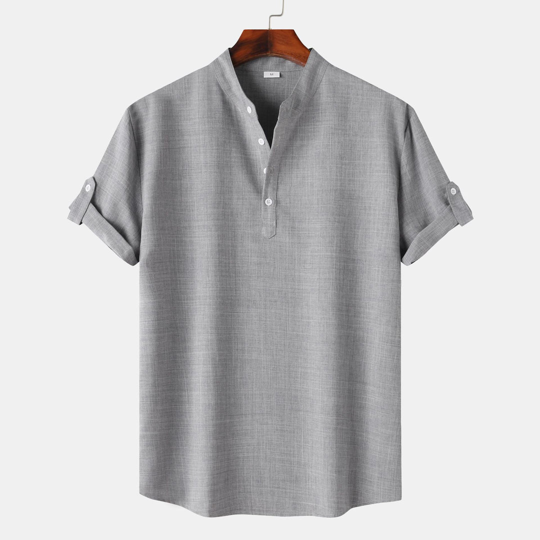 Herren Kurzarmhemd mit innovativem Henley-Ausschnitt und lässigem Design Echoarchiv