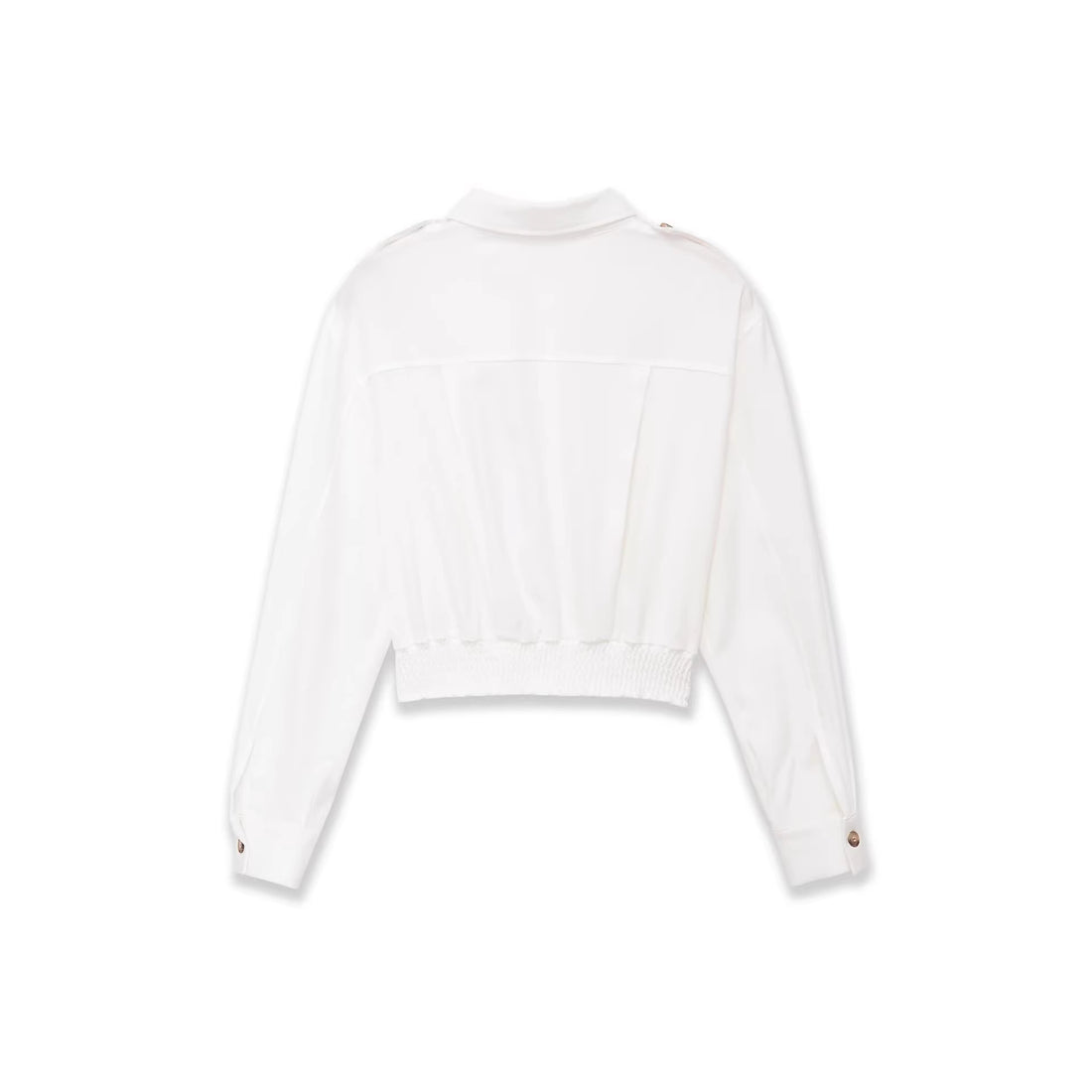 Damen Cropped-Hemdjacke mit Epauletten und taillierenden Abnähern Echoarchiv