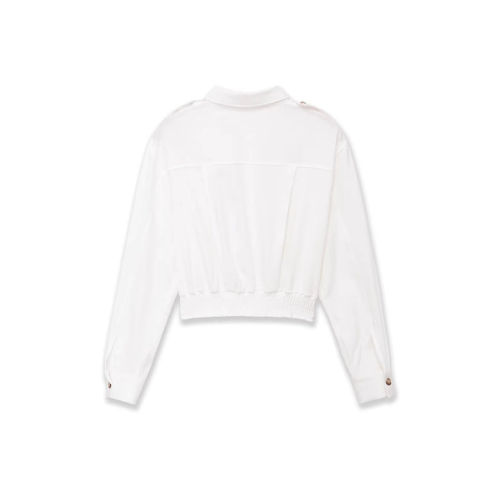 Damen Cropped-Hemdjacke mit Epauletten und taillierenden Abnähern Echoarchiv