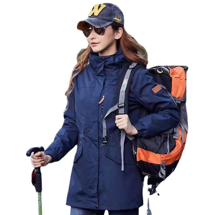 Damen leichter wasserabweisender Parka mit Kapuze und funktionalen Taschen Echoarchiv
