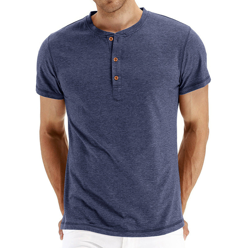 Herren Henley T-Shirt mit Knöpfen und lässigem Schnitt Echoarchiv