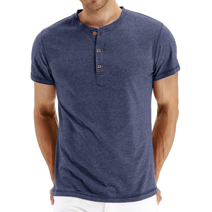 Herren Henley T-Shirt mit Knöpfen und lässigem Schnitt Echoarchiv