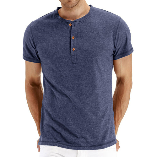 Herren Henley T-Shirt mit Knöpfen und lässigem Schnitt Echoarchiv