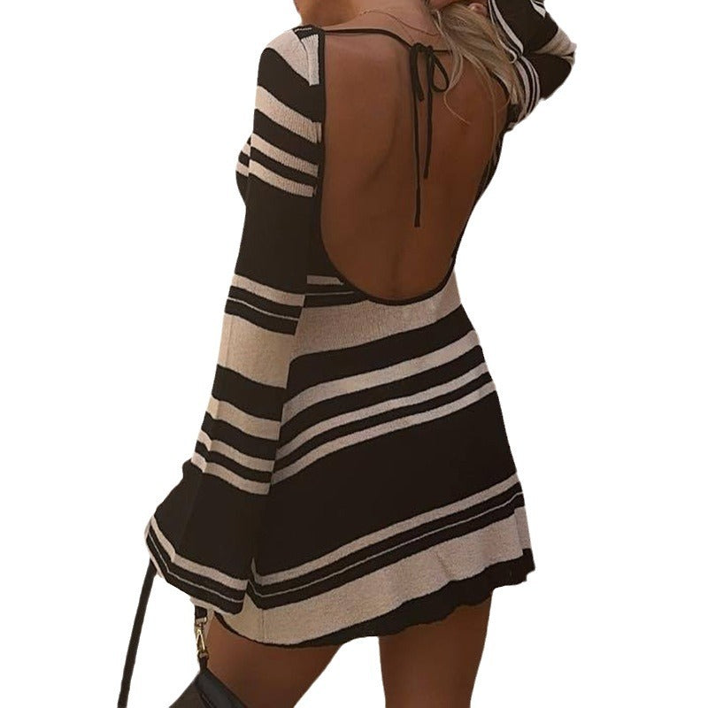 Damen trendiges Strickkleid mit lässigem Schnitt und modischen Ärmelakzenten Echo Archiv