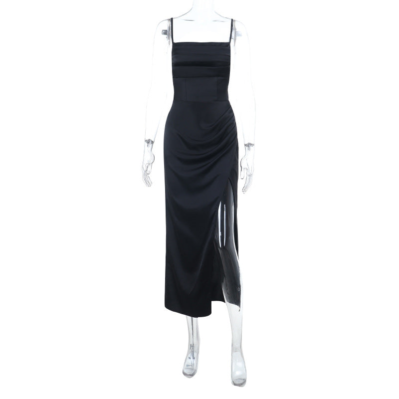 Damen Elegantes Maxikleid mit sensualem Schlitz und feinen Trägern Echo Archiv