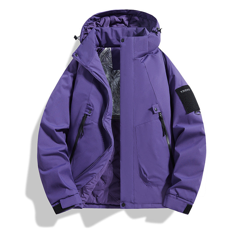 Herren Isolierte Kapuzen-Fieldjacke mit gesteppter Thermofütterung, winddichter Hülle & Utility-Taschen Echoarchiv