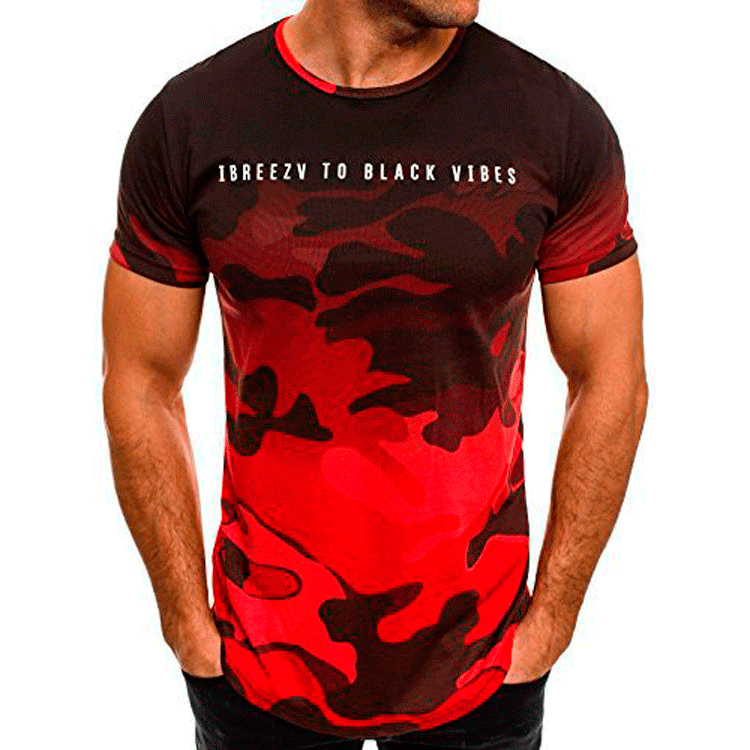 Herren Sportliches Camouflage T-Shirt und Freizeitshorts Set Echoarchiv