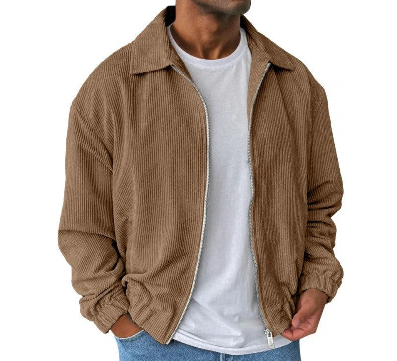 Herren bequeme Cordjacke mit durchgehender Reißverschlussfunktion Echoarchiv