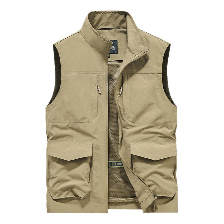 Herren Utility-Outdoorweste mit Multifachtaschen, Mesh-Futter & Stehkragen Echo Archiv