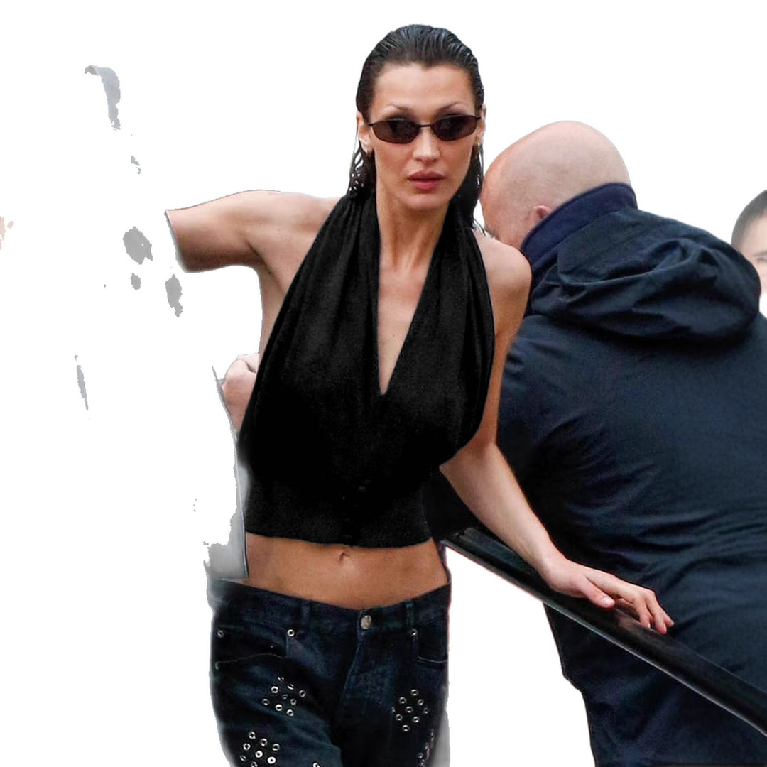 Damen Halter-Oberteil mit tiefem V-Ausschnitt und figurformendem Schnitt Echo Archiv