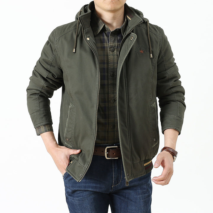 Herren Utility-Kapuzenjacke im Field-Parka-Stil mit Thermofutter und Multifunktions-Taschen Echoarchiv