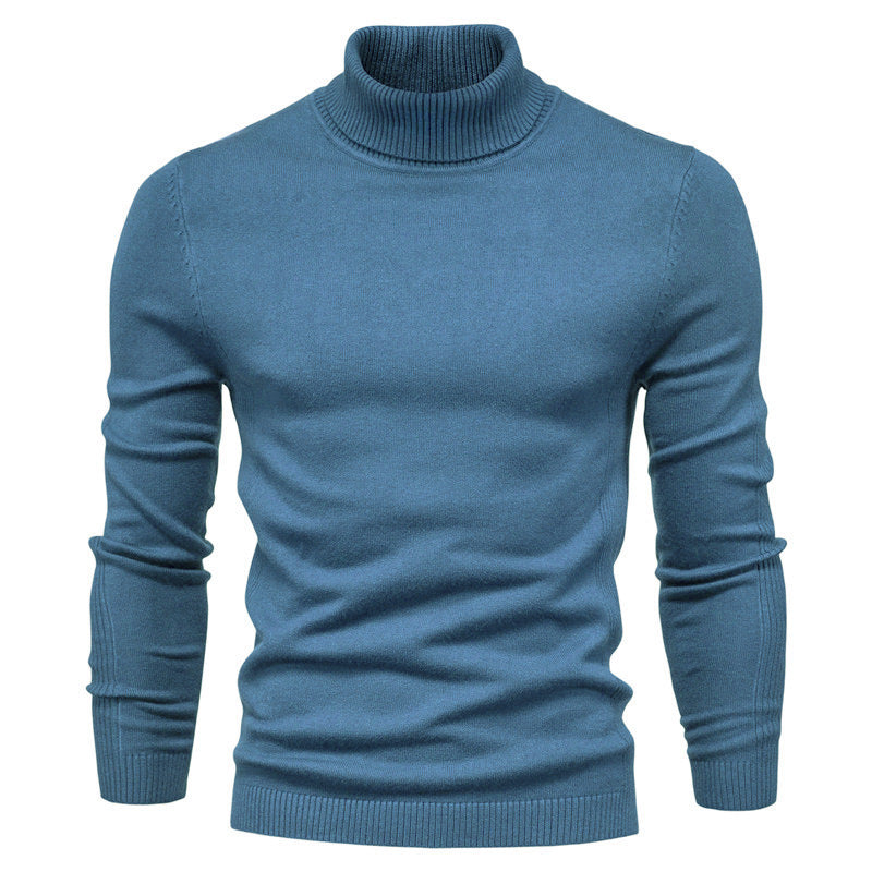 Herren Strickpullover mit hohem Kragen und feinem Rippmuster Echoarchiv