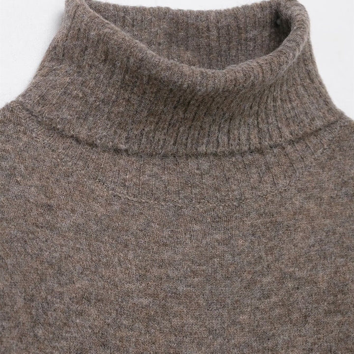 Damen Strickkleid mit kurzem Arm und hochgeschlossenem Kragen Echo Archiv