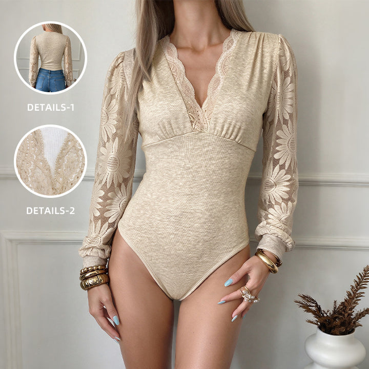Damen Eleganter Body mit Spitzendetails Echo Archiv