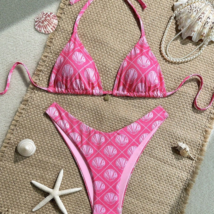 Damen Triangel-Bikini mit maritimem Muschel-Muster Echo Archiv