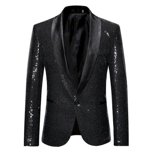 Herren Funktionsjacke aus glitzerndem Paillettenmaterial Echoarchiv