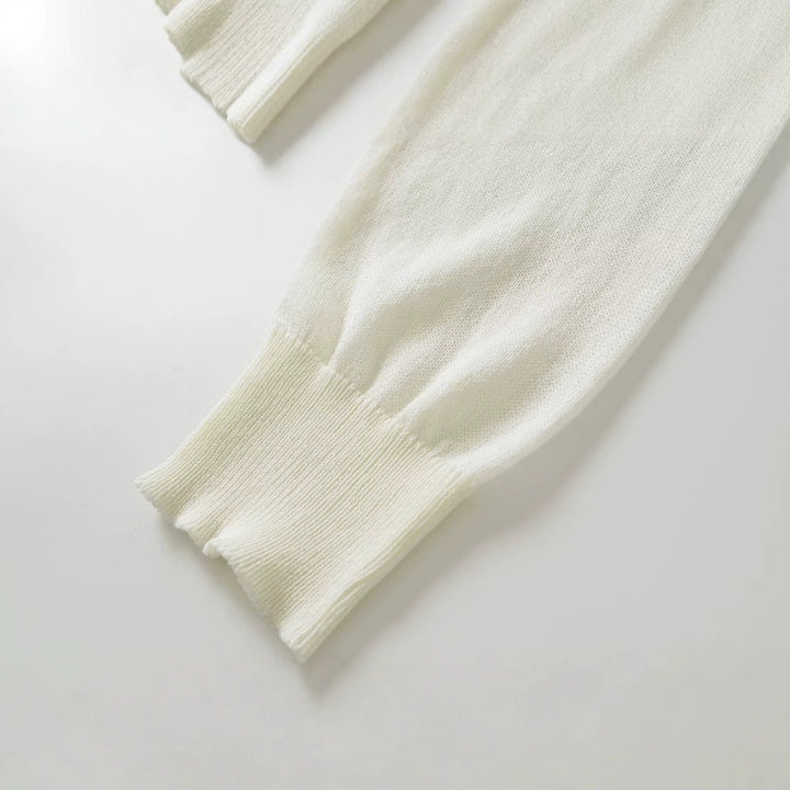 Damen Feiner Henley-Strickpullover mit Knopfleiste und Rippbund Echoarchiv