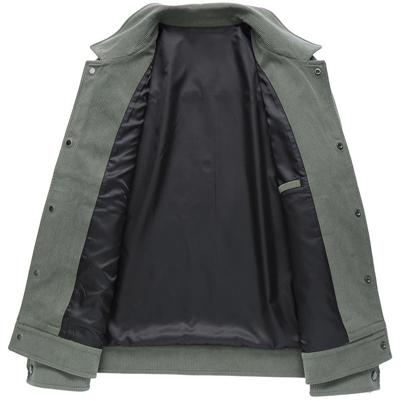 Herren Cordjacke mit Utility-Taschen und Druckknopfverschluss Echoarchiv