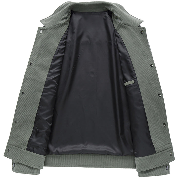 Herren Cordjacke mit Utility-Taschen und Druckknopfverschluss Echoarchiv