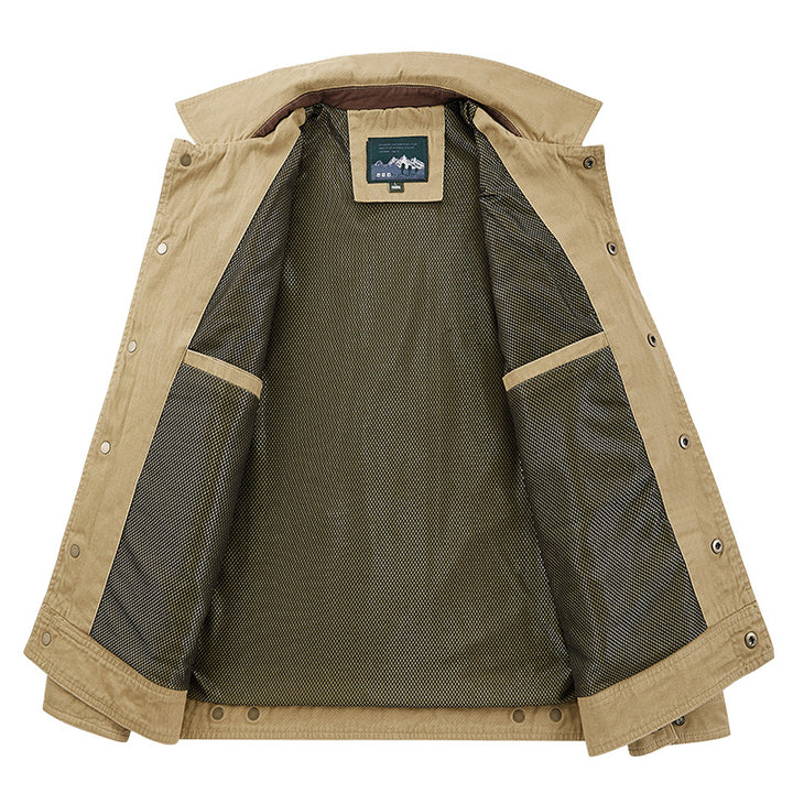 Herren nan robuste Canvas-Fieldjacke mit atmungsaktivem Meshfutter, Druckknopfleiste und aufgesetzter Brusttasche Echo Archiv