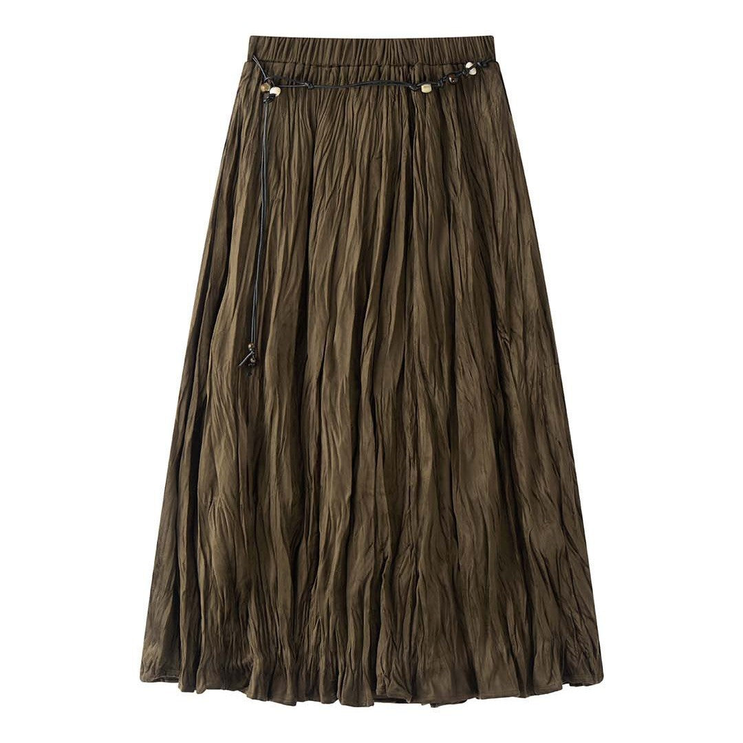 Damen Plissierter Midirock mit Crinkle-Struktur Echoarchiv