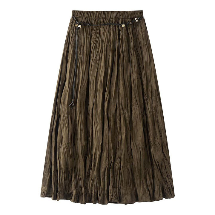 Damen Plissierter Midirock mit Crinkle-Struktur Echoarchiv