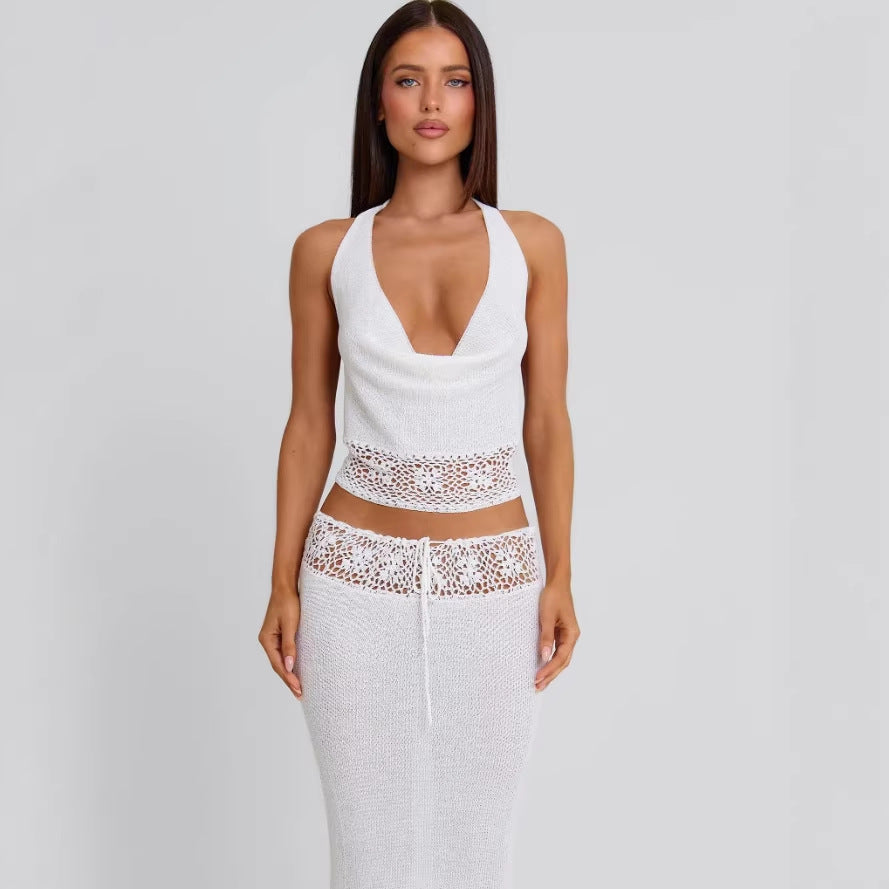 Damen luftiges Stricktop und Maxikleid Set Echo Archiv