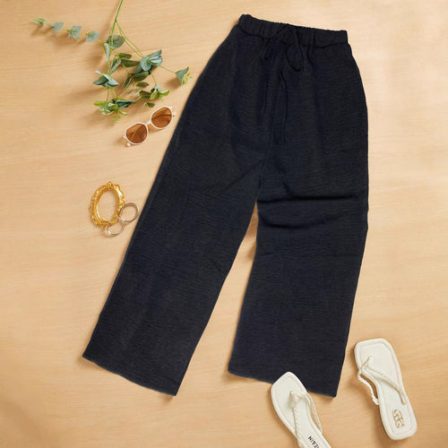 Damen Leichte Palazzo-Culotte aus Feinstrick mit hohem Komfortbund und Kordelzug – Avélisse
