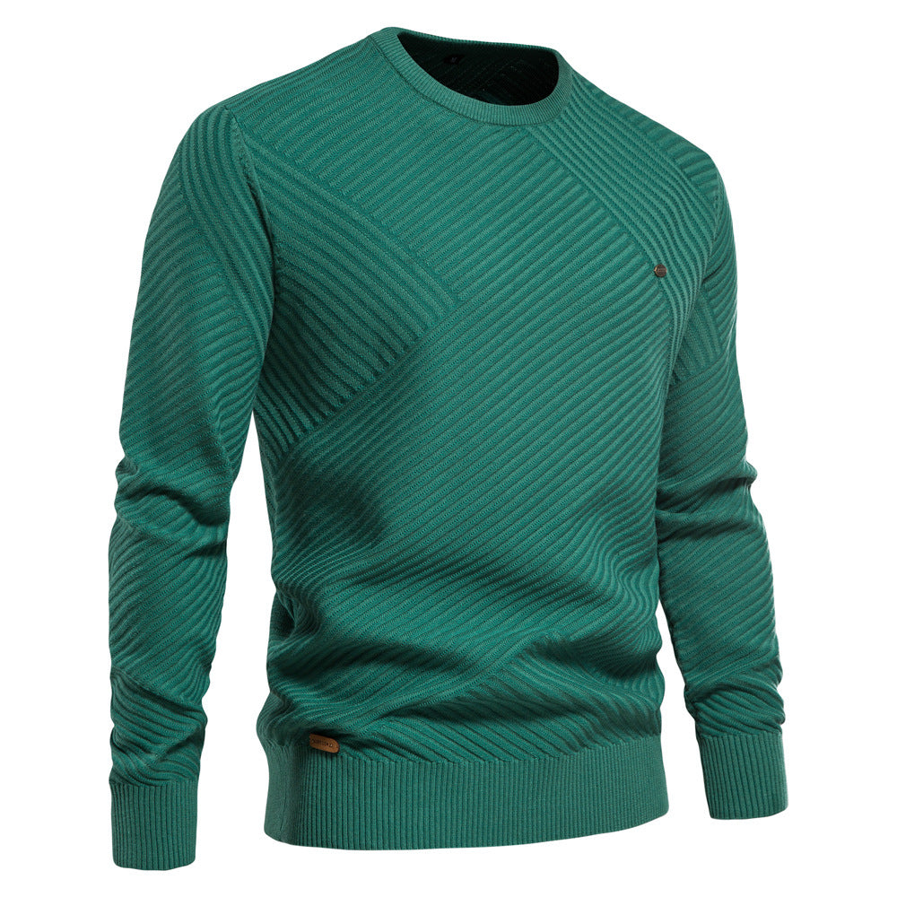Herren Strickpullover mit modernem diagonalen Muster Echoarchiv