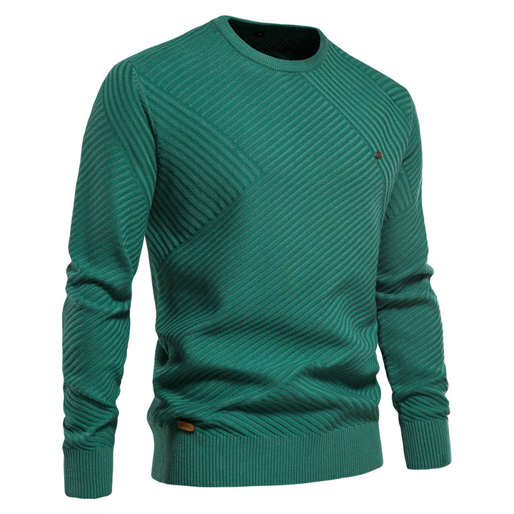 Herren Strickpullover mit modernem diagonalen Muster Echoarchiv