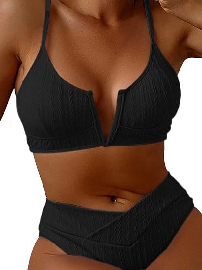 Damen Hochwertiges Bikini-Set mit V-Ausschnitt Echo Archiv