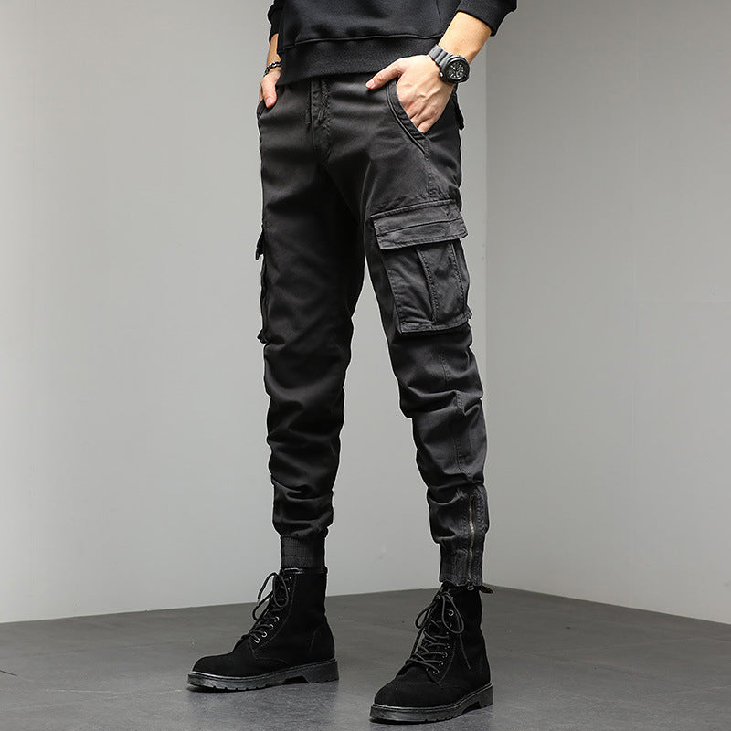 Herren Tapered Utility-Cargo-Jogger mit Tunnelzugbund, verstärkten Kniepartien & Mehrfach-Taschen Echoarchiv