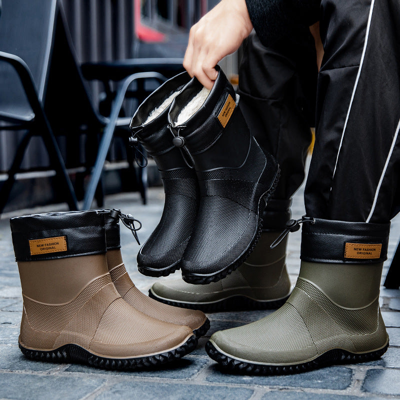 Herren Funktionale wasserdichte Ankle-Gummistiefel mit verstellbarem Bündchen Echoarhiv