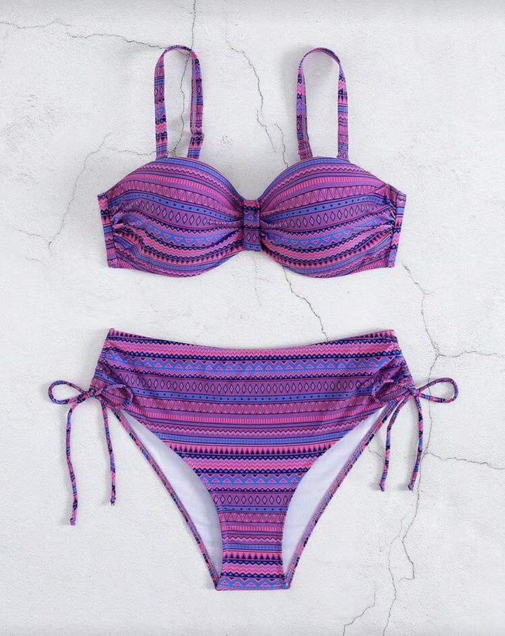 Damen Bikini-Set mit modischem Wickel-Detail und anpassbarem Bund Echo Archiv