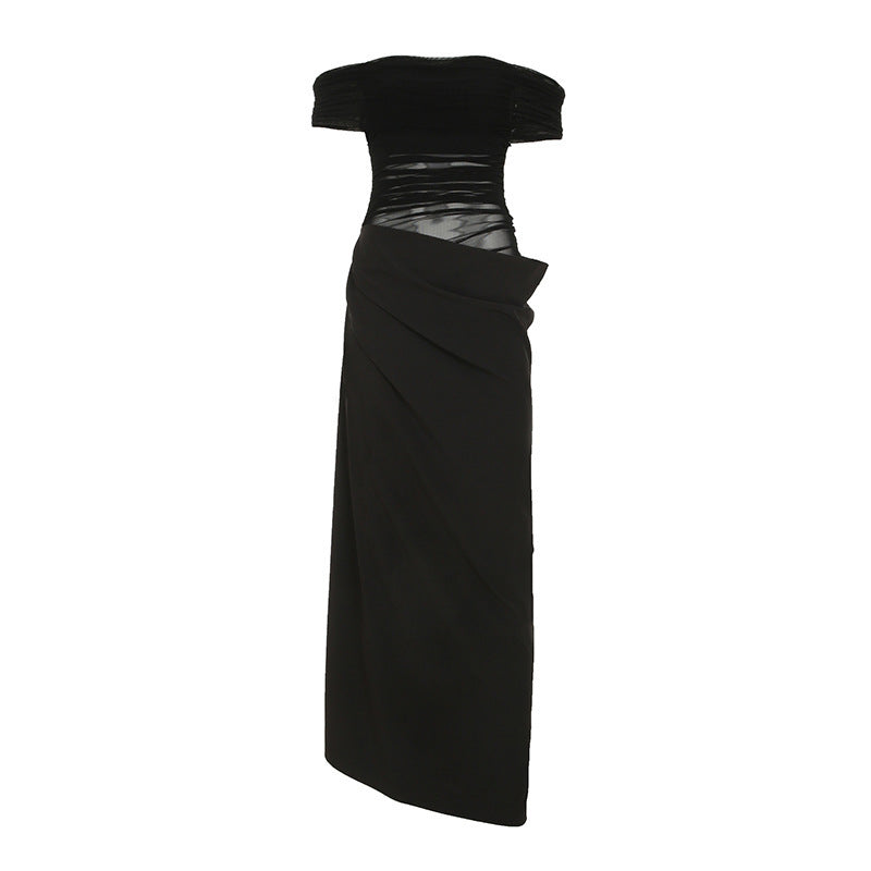 Damen elegantes Abendkleid mit schmalem Schnitt und transparenten Einsätzen Echo Archiv